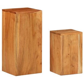Plant supports 2 units solid acacia wood by vidaXL, Pot stands - Ref: Foro24-320805, Price: 142,22 €, Discount: %