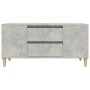 Mueble de TV madera contrachapada gris hormigón 102x44,5x50 cm
