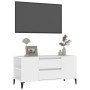 Mueble para TV madera contrachapada blanco 102x44,5x50 cm