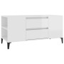 Mueble de TV madera contrachapada blanco brillo 102x44,5x50 cm en Muebles TV | Comprar online en Foro24