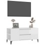 Mueble de TV madera contrachapada blanco brillo 102x44,5x50 cm en Muebles TV | Comprar online en Foro24