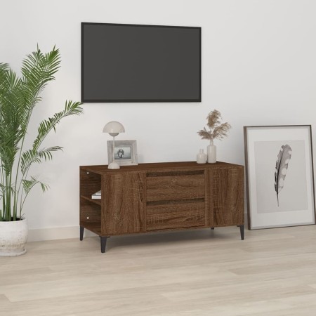 Mueble para TV madera contrachapada marrón roble 102x44,5x50 cm