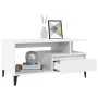 Mesa de centro madera contrachapada blanca 90x49x45 cm