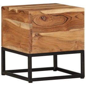 Mesa auxiliar de madera maciza de acacia 30x30x33 cm