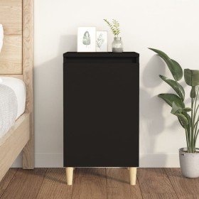 Mesita de noche madera contrachapada negro 40x35x70 cm Mesita de noche madera contrachapada negro 40x35x70 cm