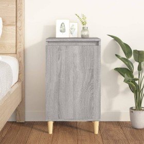 Mesita de noche madera contrachapada gris Sonoma 40x35x70 cm Mesita de noche madera contrachapada gris Sonoma 40x35x70 cm