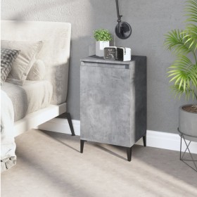 Mesita de noche madera contrachapada gris hormigón 40x35x70 cm Mesita de noche madera contrachapada gris hormigón 40x35x70 cm