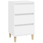 Mesita de noche madera contrachapada blanca 40x35x70 cm