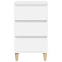 Mesita de noche madera contrachapada blanca 40x35x70 cm