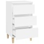 Mesita de noche madera contrachapada blanca 40x35x70 cm