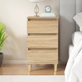 Mesita de noche madera contrachapada roble sonoma 40x35x70 cm Mesita de noche madera contrachapada roble sonoma 40x35x70 cm