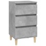 Mesita de noche madera contrachapada gris hormigón 40x35x70 cm