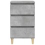Mesita de noche madera contrachapada gris hormigón 40x35x70 cm