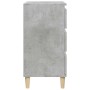 Mesita de noche madera contrachapada gris hormigón 40x35x70 cm