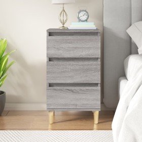 Mesita de noche madera contrachapada gris Sonoma 40x35x70 cm Mesita de noche madera contrachapada gris Sonoma 40x35x70 cm