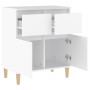 Aparador de madera contrachapada blanco 60x35x70 cm
