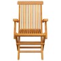 Sillas de jardín 4 uds madera teca con cojines color crema