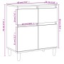 Aparador de madera contrachapada gris Sonoma 60x35x70 cm