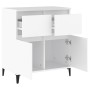 Aparador de madera contrachapada blanco 60x35x70 cm