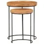 Set of 2 solid acacia wood and steel coffee tables by vidaXL, Coffee table - Ref: Foro24-321706, Price: 115,11 €, Discount: %