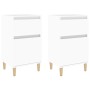 vidaxL Mesitas de noche blancas 2 uds 40x35x70 cm