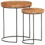 Set of 2 solid acacia wood and steel coffee tables by vidaXL, Coffee table - Ref: Foro24-321706, Price: 115,11 €, Discount: %