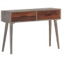 Solid gray mango wood console table 110x35x75 cm by vidaXL, Side tables - Ref: Foro24-321807, Price: 141,06 €, Discount: %