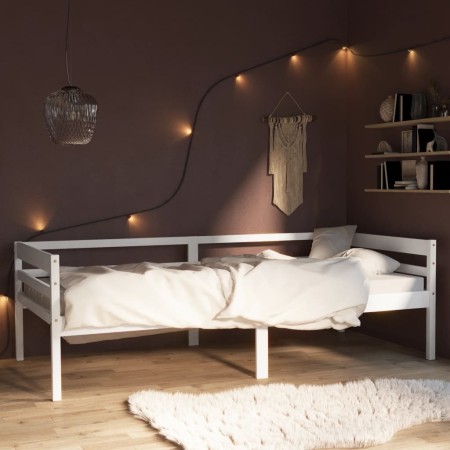 Massives Bettgestell aus weißem Kiefernholz, 90 x 200 cm von vidaXL, Betten und Lattenroste - Ref: Foro24-322052, Preis: 122,...