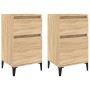 Mesitas de noche 2 uds color roble sonoma 40x35x70 cm