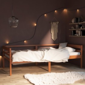 Estructura de cama madera maciza pino marrón miel 90x200 cm de vidaXL, Camas y somieres - Ref: Foro24-322053, Precio: 70,05 €...