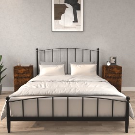 Mesitas de noche 2 uds color roble ahumado 40x35x70 cm Mesitas de noche 2 uds color roble ahumado 40x35x70 cm