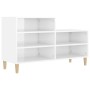 Mueble zapatero madera contrachapada blanco brillo 102x36x60 cm