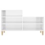 Mueble zapatero madera contrachapada blanco brillo 102x36x60 cm