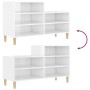 Mueble zapatero madera contrachapada blanco brillo 102x36x60 cm