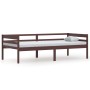 Dark brown solid pine wood bed frame 90x200 cm by vidaXL, Beds and slatted bases - Ref: Foro24-322054, Price: 99,30 €, Discou...