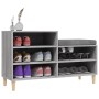 Mueble zapatero madera contrachapada gris Sonoma 102x36x60 cm