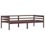 Dark brown solid pine wood bed frame 90x200 cm by vidaXL, Beds and slatted bases - Ref: Foro24-322054, Price: 99,30 €, Discou...