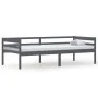 Dark gray pine solid wood bed frame 90x200 cm by vidaXL, Beds and slatted bases - Ref: Foro24-322055, Price: 129,57 €, Discou...