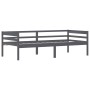 Estructura de cama madera maciza pino gris oscuro 90x200 cm de vidaXL, Camas y somieres - Ref: Foro24-322055, Precio: 131,76 ...