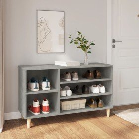Mueble zapatero madera contrachapada gris hormigón 102x36x60 cm Mueble zapatero madera contrachapada gris hormigón 102x36x60 cm