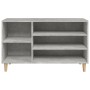Mueble zapatero madera contrachapada gris hormigón 102x36x60 cm