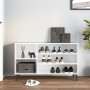 Mueble zapatero madera contrachapada blanco brillo 102x36x60 cm