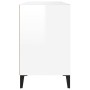 Mueble zapatero madera contrachapada blanco brillo 102x36x60 cm