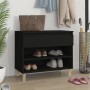 Mueble zapatero madera contrachapada negro 70x36x60 cm