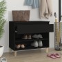Mueble zapatero madera contrachapada negro 70x36x60 cm