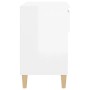 Mueble zapatero madera contrachapada blanco brillo 70x36x60 cm