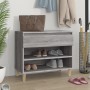 Mueble zapatero madera contrachapada gris Sonoma 70x36x60 cm