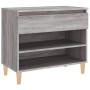 Mueble zapatero madera contrachapada gris Sonoma 70x36x60 cm