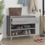 Mueble zapatero madera contrachapada gris Sonoma 70x36x60 cm