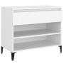 Mueble zapatero madera contrachapada blanco 70x36x60 cm